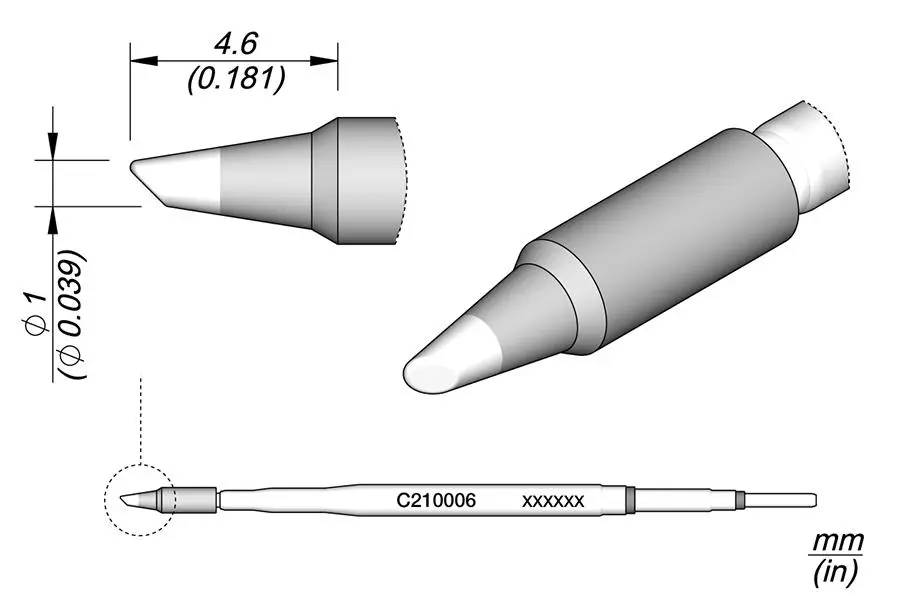 JBC C210-006 Forrasztópákacsúcs