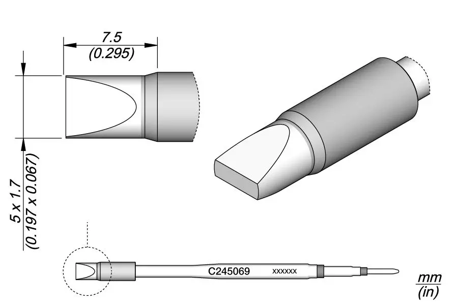 JBC C245-069 Forrasztópákacsúcs