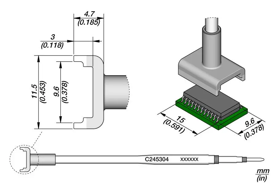 JBC C245-304 Forrasztópákacsúcs