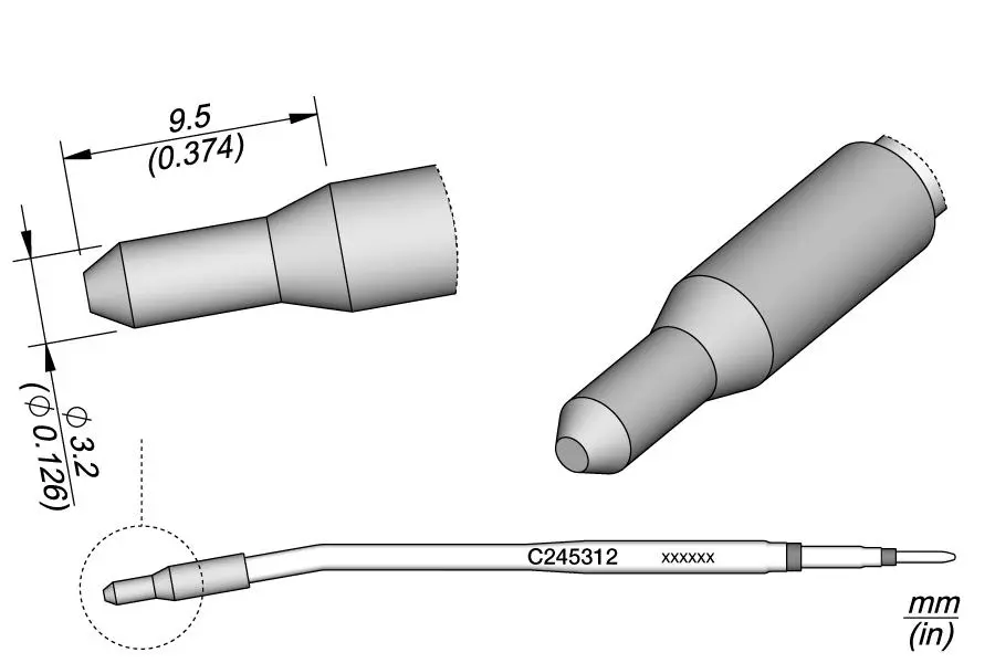 JBC C245-312 Forrasztópákacsúcs