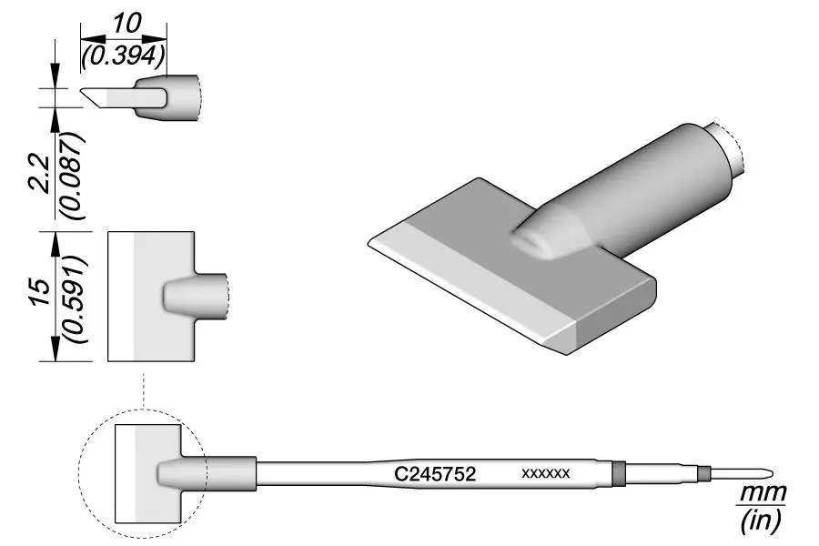 JBC C245-752 Forrasztópákacsúcs