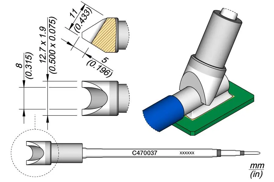 JBC C470-037 Forrasztópákacsúcs