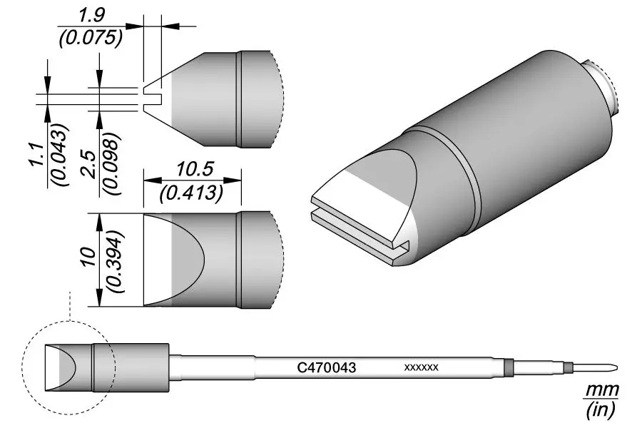 JBC C470-043 Forrasztópákacsúcs