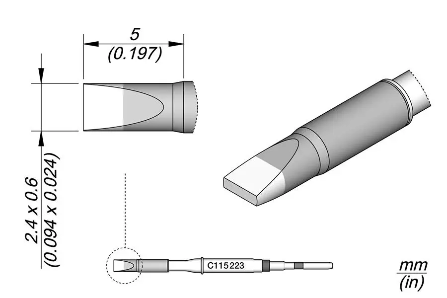 JBC C115-223 Forrasztópákacsúcs