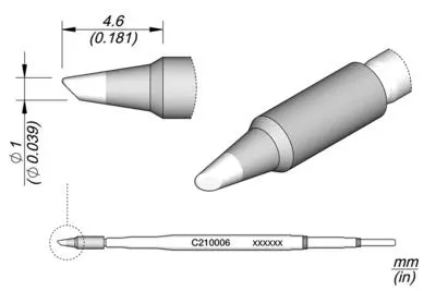 JBC C210-006 Forrasztópákacsúcs