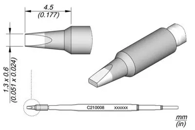 JBC C210-008 Forrasztópákacsúcs