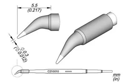 JBC C210-010 Forrasztópákacsúcs