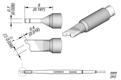 JBC C210-012 Forrasztópákacsúcs