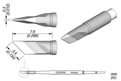 JBC C210-018 Forrasztópákacsúcs