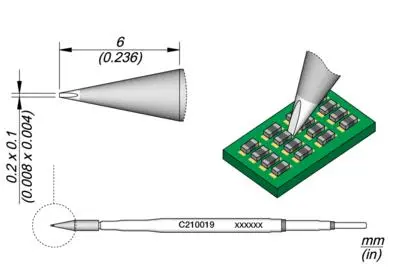 JBC C210-019 Forrasztópákacsúcs