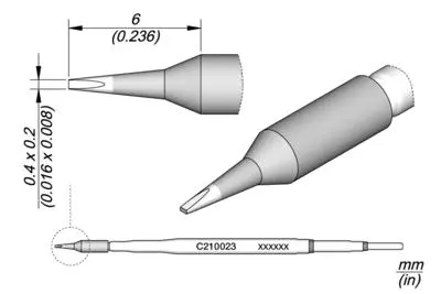 JBC C210-020 Forrasztópákacsúcs