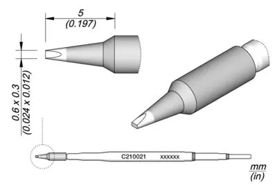 JBC C210-021 Forrasztópákacsúcs