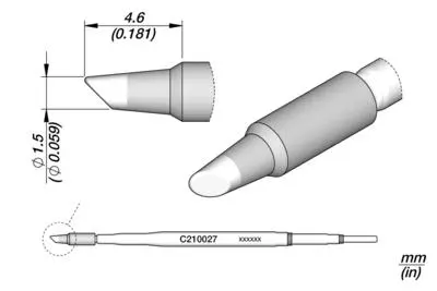 JBC C210-027 Forrasztópákacsúcs