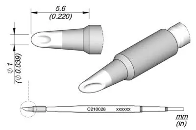 JBC C210-028 Forrasztópákacsúcs