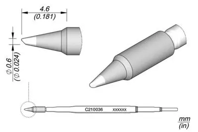 JBC C210-036 Forrasztópákacsúcs