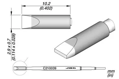 JBC C210-039 Forrasztópákacsúcs