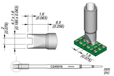 JBC C245-016 Forrasztópákacsúcs