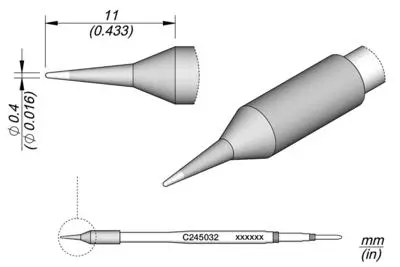 JBC C245-032 Forrasztópákacsúcs