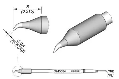 JBC C245-034 Forrasztópákacsúcs