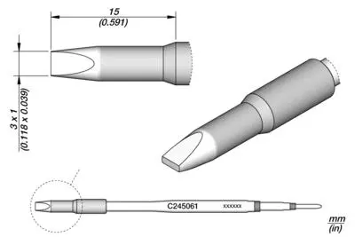 JBC C245-061 Forrasztópákacsúcs