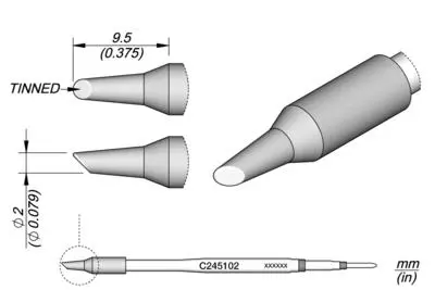 JBC C245-102 Forrasztópákacsúcs