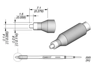 JBC C245-117 Forrasztópákacsúcs