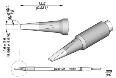 JBC C245-122 Forrasztópákacsúcs