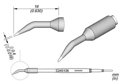 JBC C245-126 Forrasztópákacsúcs