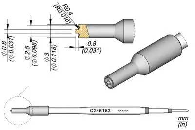 JBC C245-163 Forrasztópákacsúcs