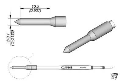 JBC C245-168 Forrasztópákacsúcs