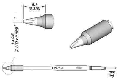 JBC C245-170 Forrasztópákacsúcs