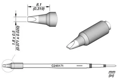 JBC C245-171 Forrasztópákacsúcs