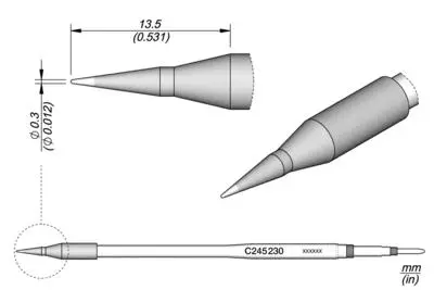 JBC C245-230 Forrasztópákacsúcs