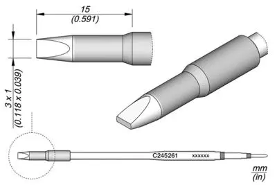 JBC C245-261 Forrasztópákacsúcs