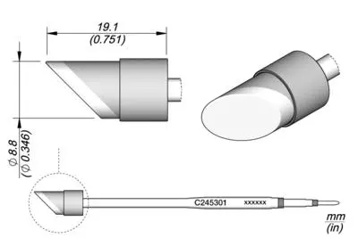 JBC C245-301 Forrasztópákacsúcs