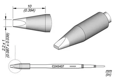 JBC C245-407 Forrasztópákacsúcs