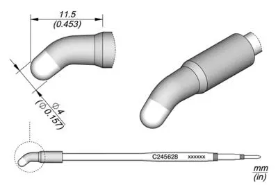 JBC C245-628 Forrasztópákacsúcs