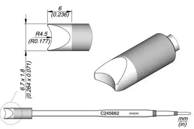 JBC C245-662 Forrasztópákacsúcs