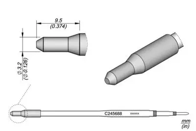 JBC C245-688 Forrasztópákacsúcs