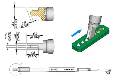 JBC C245-701 Forrasztópákacsúcs