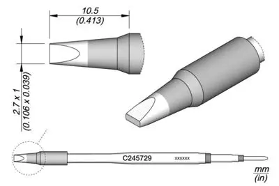 JBC C245-729 Forrasztópákacsúcs