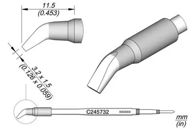 JBC C245-732 Forrasztópákacsúcs