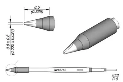 JBC C245-742 Forrasztópákacsúcs