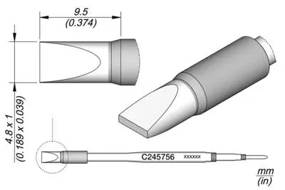 JBC C245-756 Forrasztópákacsúcs