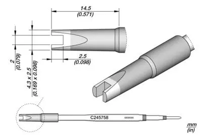 JBC C245-758 Forrasztópákacsúcs