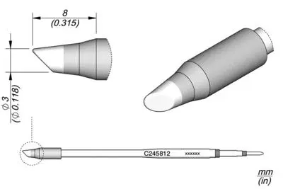 JBC C245-812 Forrasztópákacsúcs