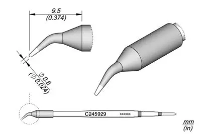 JBC C245-929 Forrasztópákacsúcs