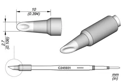 JBC C245-931 Forrasztópákacsúcs