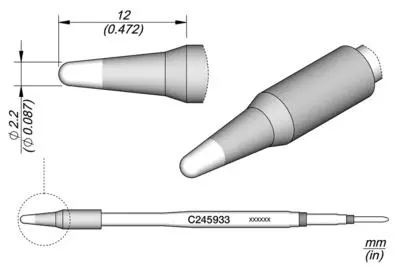 JBC C245-933 Forrasztópákacsúcs