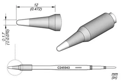 JBC C245-943 Forrasztópákacsúcs